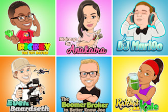 do adorable mascot cartoon logo design, cartoon character, avatar