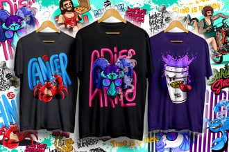 create a custom illustrated t shirt design for you