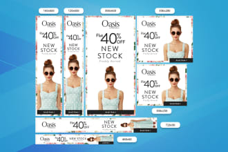 design custom banner ads set for google ads or adroll