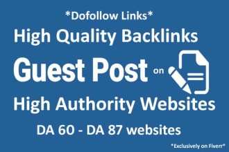 dofollow SEO backlinks by manual outreach and editorial guest post