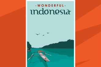 create a vintage or retro travel poster with minimalist design