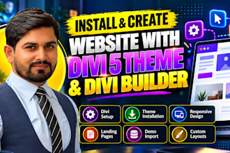 install and create website with divi theme and divi builder