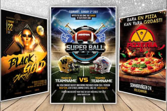 do professional modern sports party food church event flyer and poster