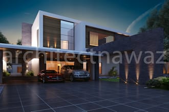 create realistic exterior render in 3d max and sketch up