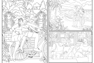 make digital hand drawn colouring pages