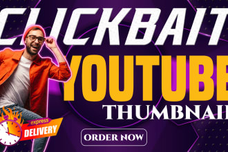 design an catchy clickbait youtube thumbnails