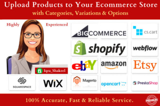 add bigcommerce and other stores products categories variations and options