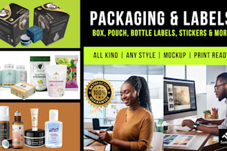 design professional product packaging, labels, and stickers