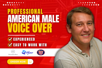 record a professional american male voice over in english