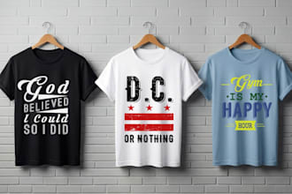 design custom typography vintage t shirt and merchandise