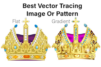 convert image from raster to vector, redraw trace and make