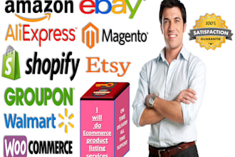 do product listing on amazon, ebay, shopify, etsy