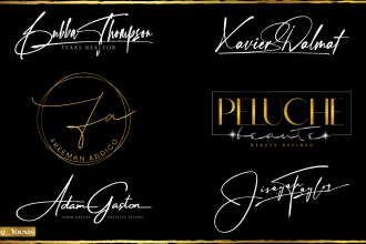 design handwritten signature logo with full copyright