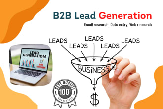 b2b lead generation  email research, data entry, web research