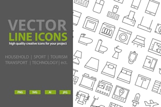design icons in any style for web and mobile