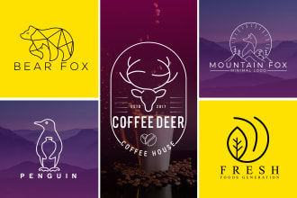 do flat modern line art text or badge minimalist logo design