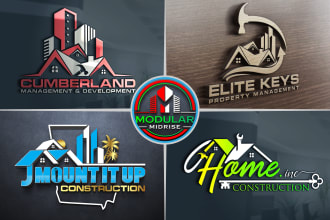 do real estate, construction and relator business logo