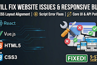 fix website issues, responsive bugs, and UI errors