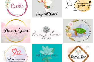 do elegant watercolor or feminine logo design