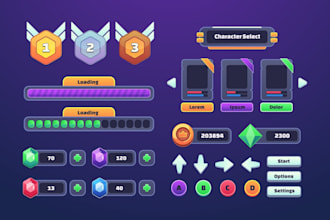 design stunning game graphics and game UI