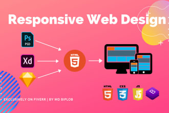convert psd to html, xd to html, sketch to html in 24 hrs