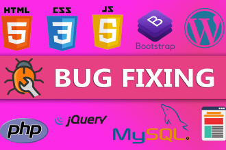 fix any website issue or bug, HTML, CSS, javascript, PHP, wordpress