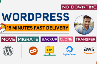 migrate wordpress website, move wordpress within 1 hour