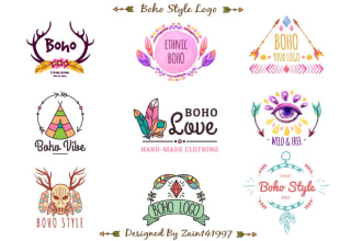 design modern elegant, bohemian, feminine and hand drawn boho logo design