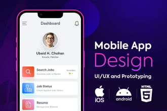 design mobile app UI for ios or android