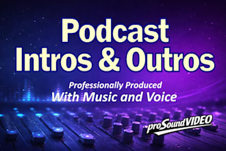 create a professional podcast intro with music and voice