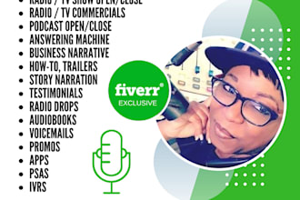record a pro commercial or vm in english