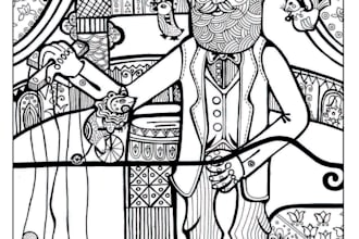 create line hand drawn art illustrations in my own style