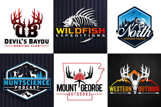 design modern outdoor hunting and fishing logo