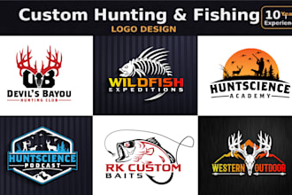 design hunting and fishing logo