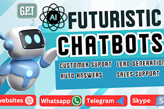 create custom chatbot for website whatsapp telegram or skype support leads