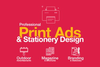 design a professional print ad and stationery