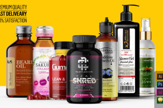 create a professional product label design, realistic mockups for your packaging