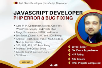 fix and customize PHP laravel, codeigniter, cakephp websites