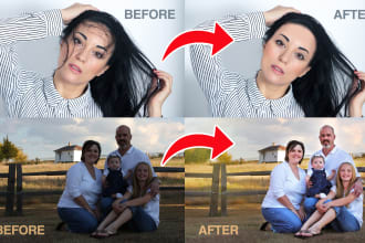 do photo editing, photo manipulations,  retouching
