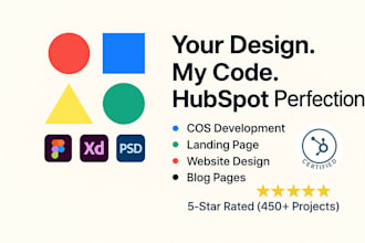 develop hubspot landing pages and templates from any designs