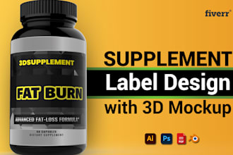 create supplement label, food label and product label design