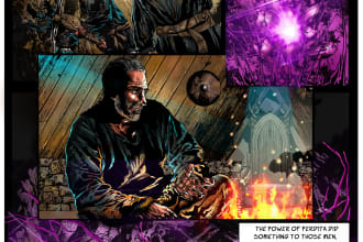 create black and white and color comics book art for you