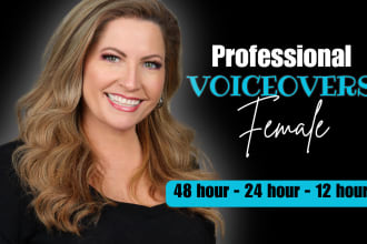 record a english female elearning or tutorial voice over
