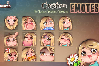 draw cute twitch emotes in chibi style for you