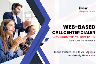 provide cloud call center dialer with unlimited voip minutes to UK