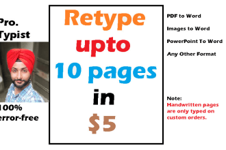 be your typist and convert pdf into ms word or excel