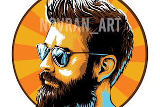 make vector face character illustration with hand drawn