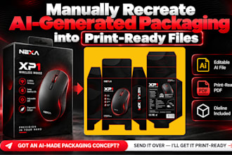 manually convert ai generated packaging to print ready vectors