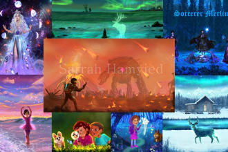 draw anything for concept art book album cover children story book illustration