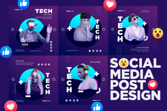 design attractive instagram and facebook post graphics
